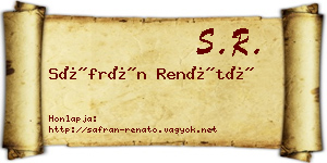 Sáfrán Renátó névjegykártya